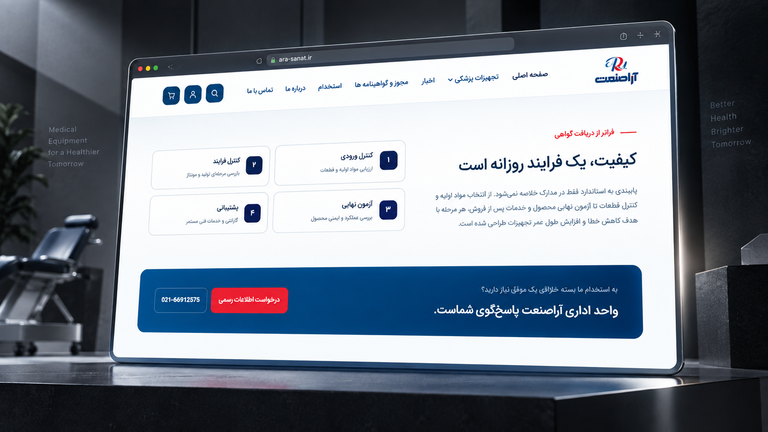 Ara Sanat: a medical-equipment shop on WordPress, with a bespoke theme and 18 custom plugins