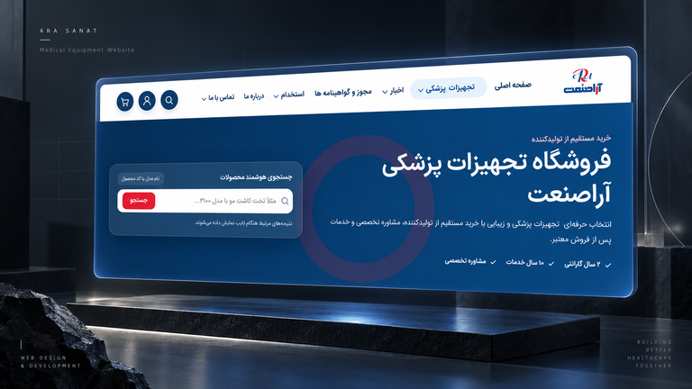 Ara Sanat: a medical-equipment shop on WordPress, with a bespoke theme and 18 custom plugins