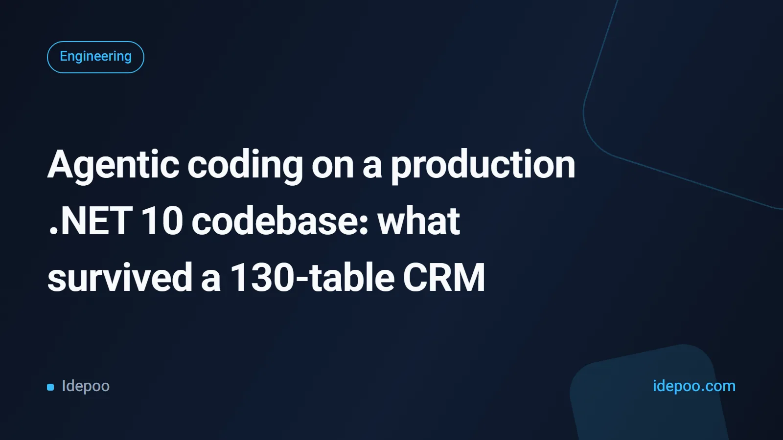 Agentic coding on a production .NET 10 codebase: what survived a 130-table CRM